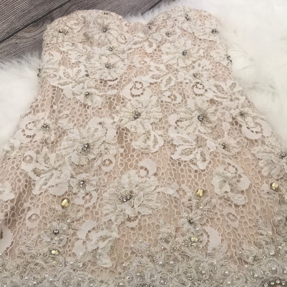 Jovani beaded lace short dress - Picture 2 of 9